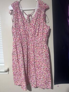 Time and Tru Pink Floral Midi Dress